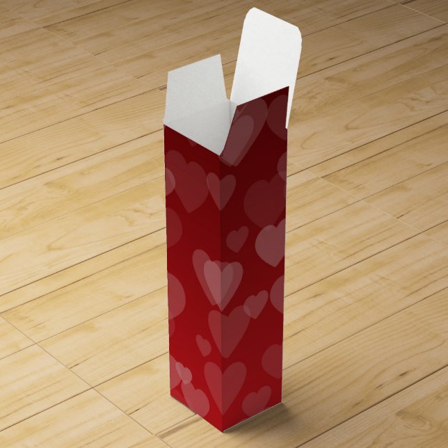 Hearts Pattern 19 Wine Box (Opened)