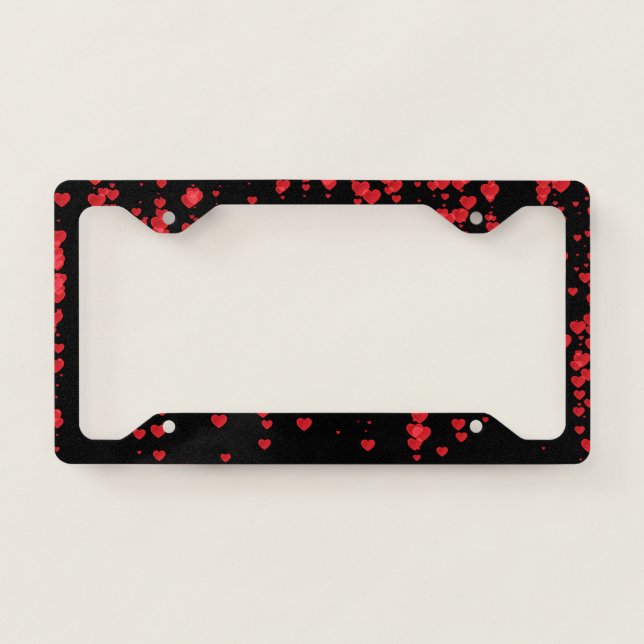 Hearts Pattern 24 License Plate Frame (Front)