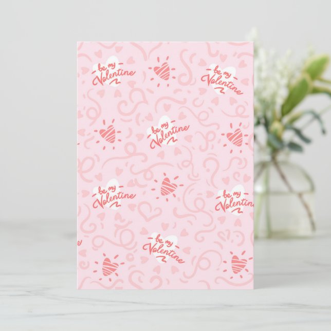 Hearts Pattern 25 Thank You Card (Standing Front)