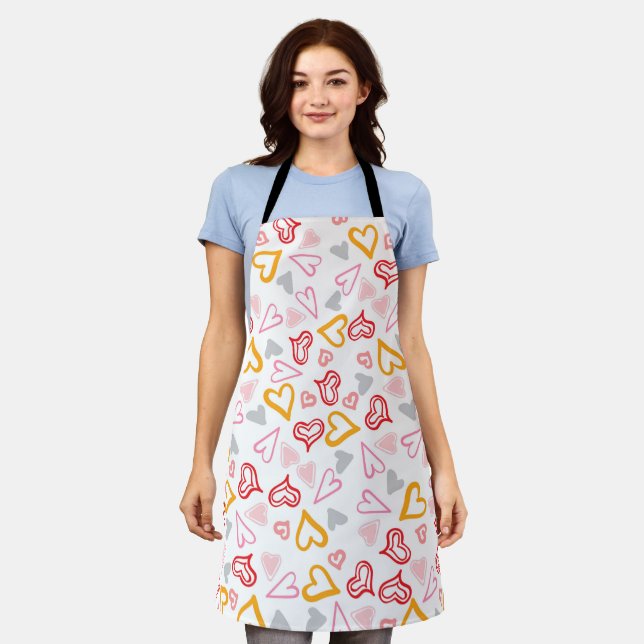 Hearts Pattern 26 Apron (Worn)