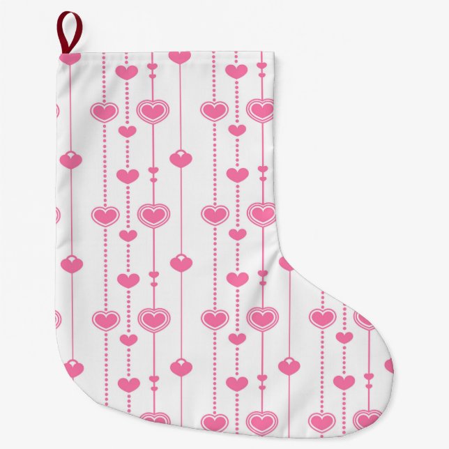 Hearts Pattern 26 Large Christmas Stocking (Front)