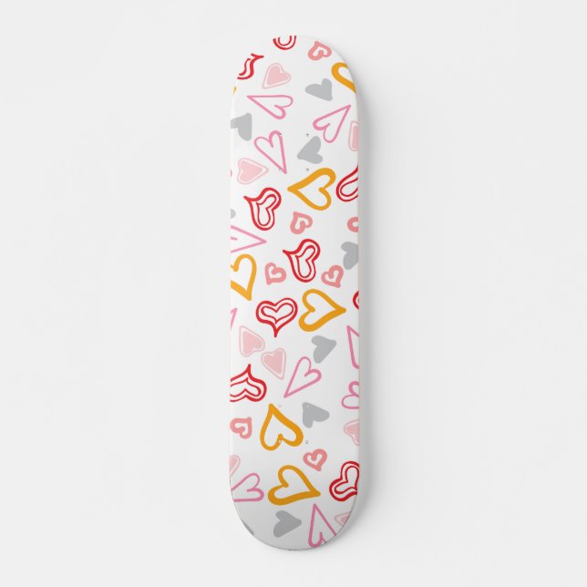 Hearts Pattern 26 Skateboard (Front)