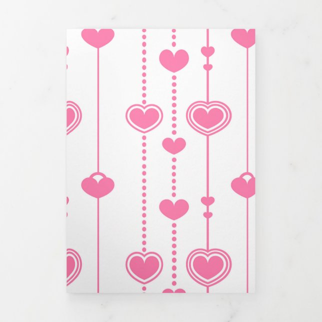 Hearts Pattern 26 Tri-Fold Holiday Card (Cover)