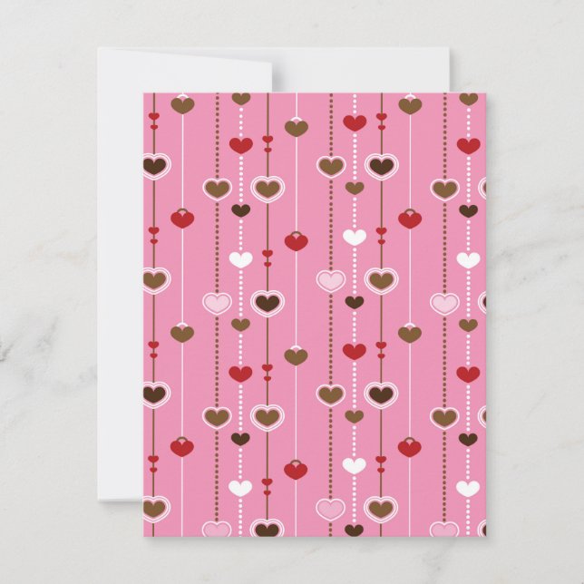 Hearts Pattern 27 Note Card (Front)