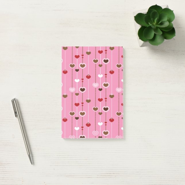 Hearts Pattern 27 Post-it Notes (Office)