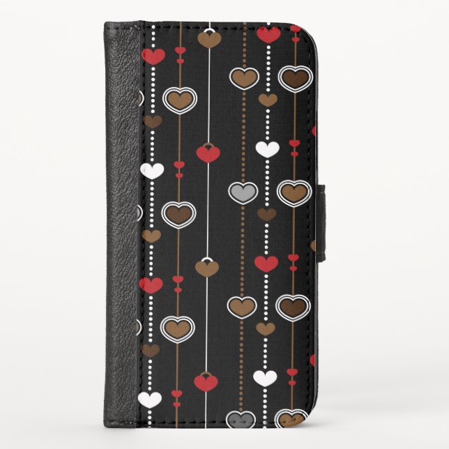 Hearts Pattern 28 iPhone Wallet Case (Front)
