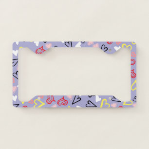 Hearts Pattern 31 License Plate Frame
