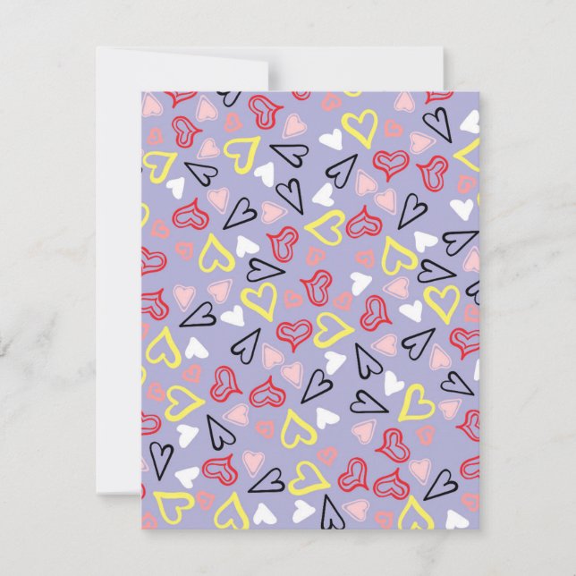 Hearts Pattern 31 Note Card (Front)