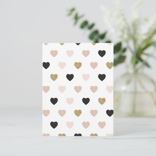 Hearts Pattern 31 Postcard (Standing Front)