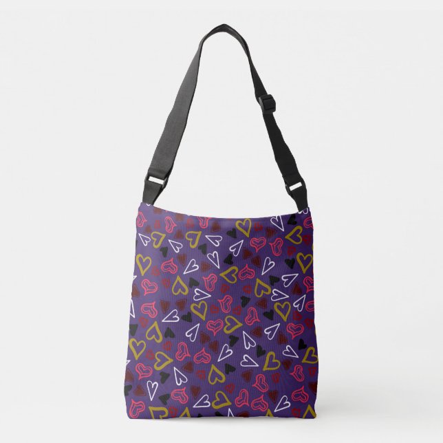 Hearts Pattern 32 Crossbody Bag (Front)