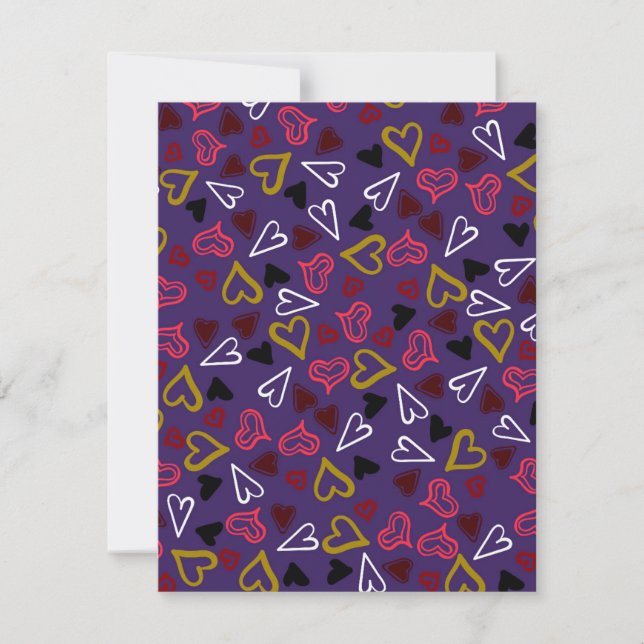 Hearts Pattern 32 Note Card (Front)