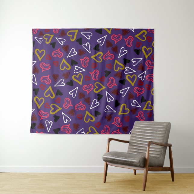 Hearts Pattern 32 Tapestry (In Situ (Horizontal))