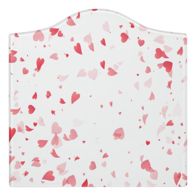 Hearts Pattern 33 Door Sign (Large Crest Front)