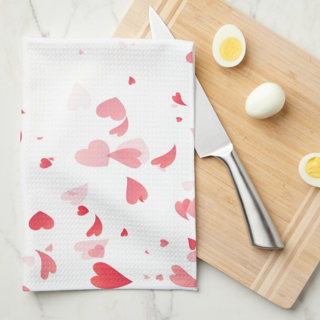 Hearts Pattern 33 Kitchen Towel (Quarter Fold)