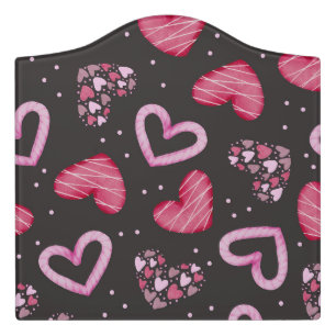 Hearts Pattern 34 Door Sign