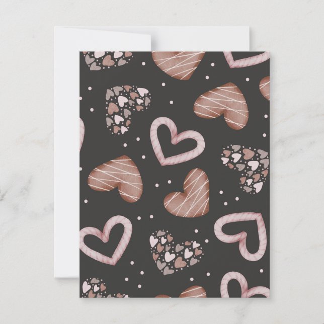 Hearts Pattern 35 Note Card (Front)