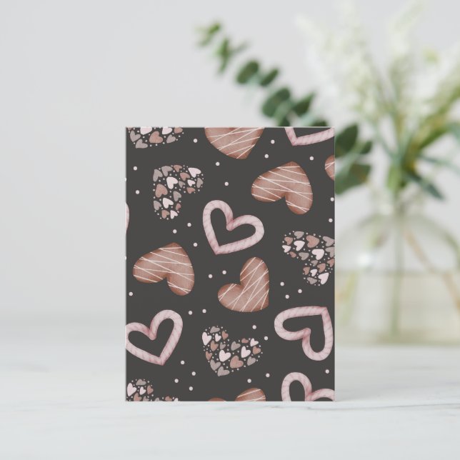 Hearts Pattern 35 Postcard (Standing Front)