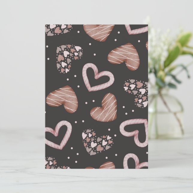 Hearts Pattern 35 Thank You Card (Standing Front)