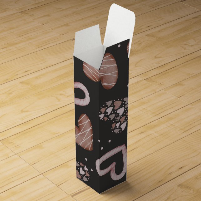 Hearts Pattern 35 Wine Box (Opened)
