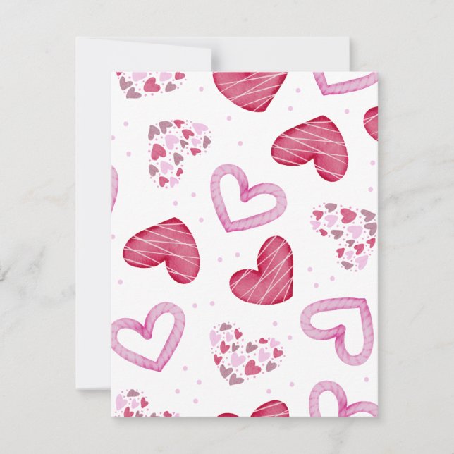 Hearts Pattern 36 Note Card (Front)