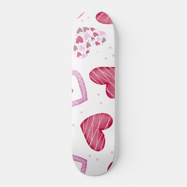 Hearts Pattern 36 Skateboard (Front)