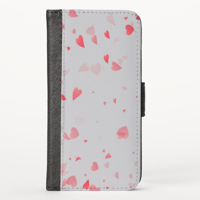 Hearts Pattern 37 iPhone Wallet Case (Front)