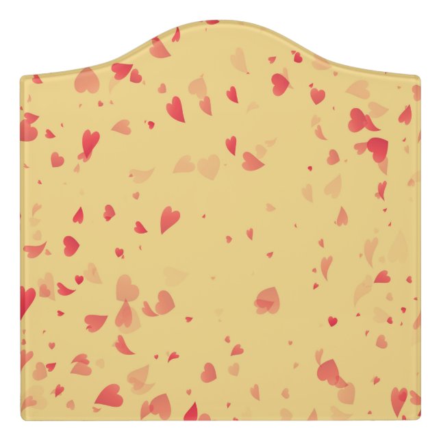 Hearts Pattern 38 Door Sign (Large Crest Front)