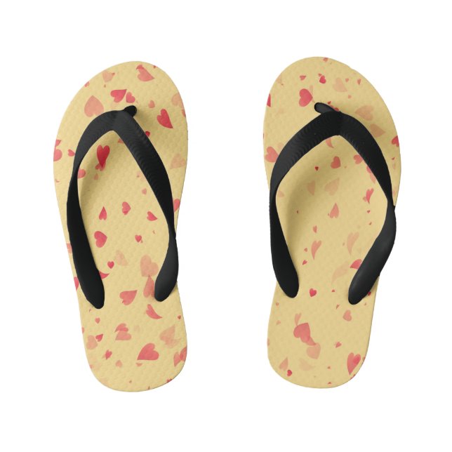 Hearts Pattern 38 Kid's Flip Flops (Footbed)