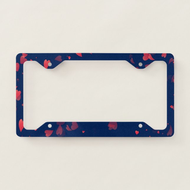 Hearts Pattern 40 License Plate Frame (Front)