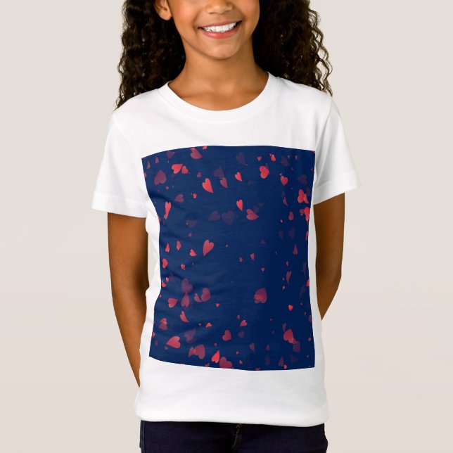 Hearts Pattern 40 T-Shirt (Front)