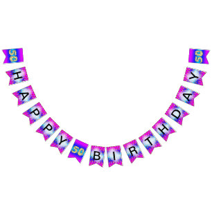 Hearts Pattern 50th Birthday Bunting Banner