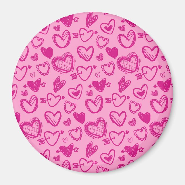 Hearts Pattern 58 Magnet (Front)