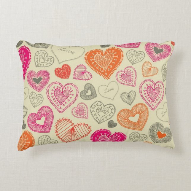 Hearts pattern accent pillow (Front)