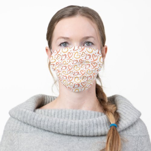 Hearts Pattern Adult Cloth Face Mask