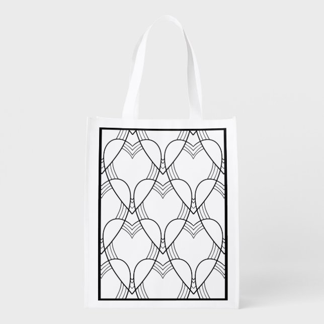 Hearts Pattern Adult Coloring Art Supplies Bag (Back)