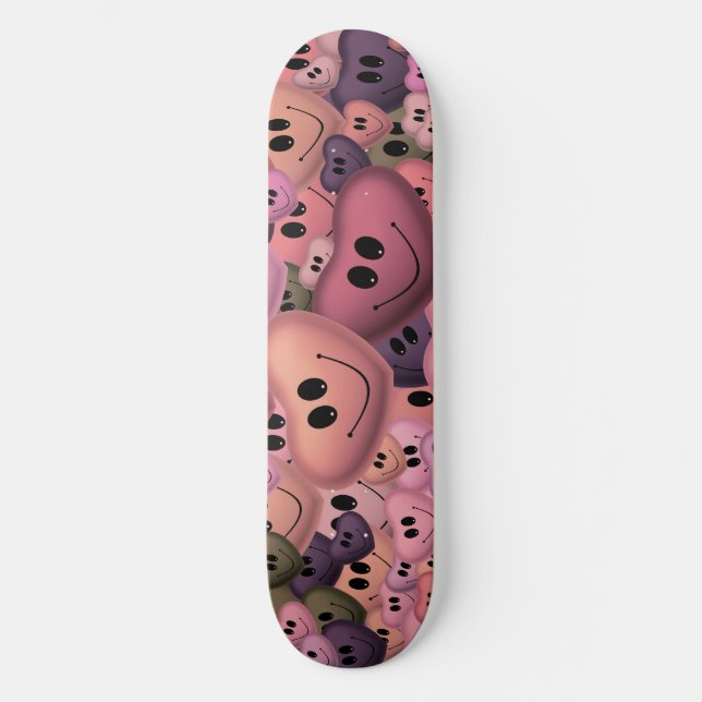 Hearts Pattern Aesthetic Skateboard (Front)