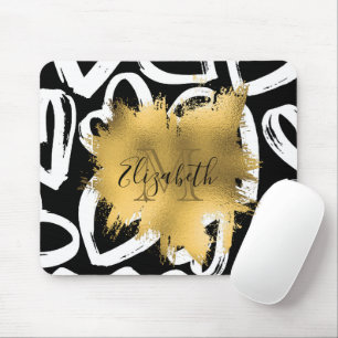 Hearts Pattern and Golden Foil Mouse Pad