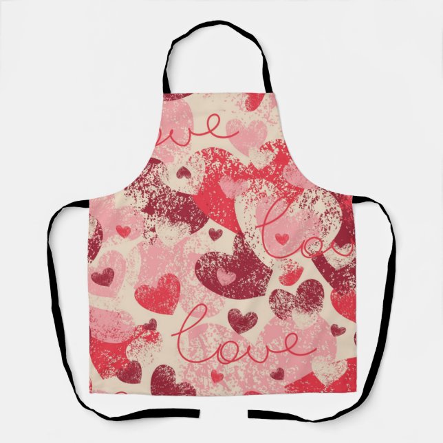 Hearts pattern apron (Front)