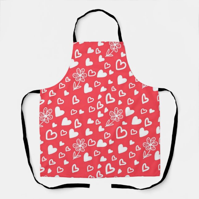Hearts pattern apron (Front)