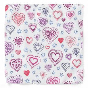 Hearts pattern bandana