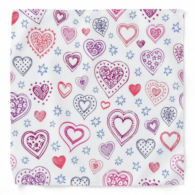 Hearts pattern bandana (Front)