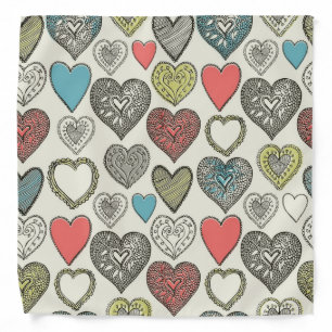 Hearts pattern bandana