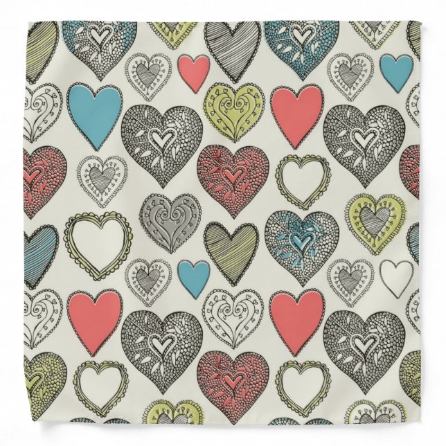 Hearts pattern bandana (Front)