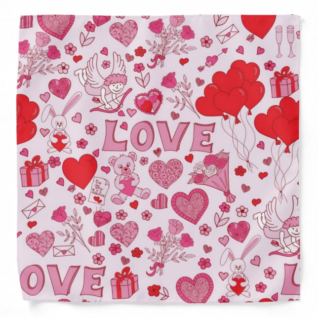 Hearts pattern bandana (Front)