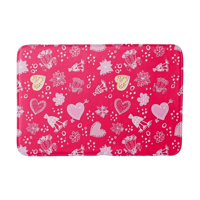 Hearts pattern bath mat (Front)
