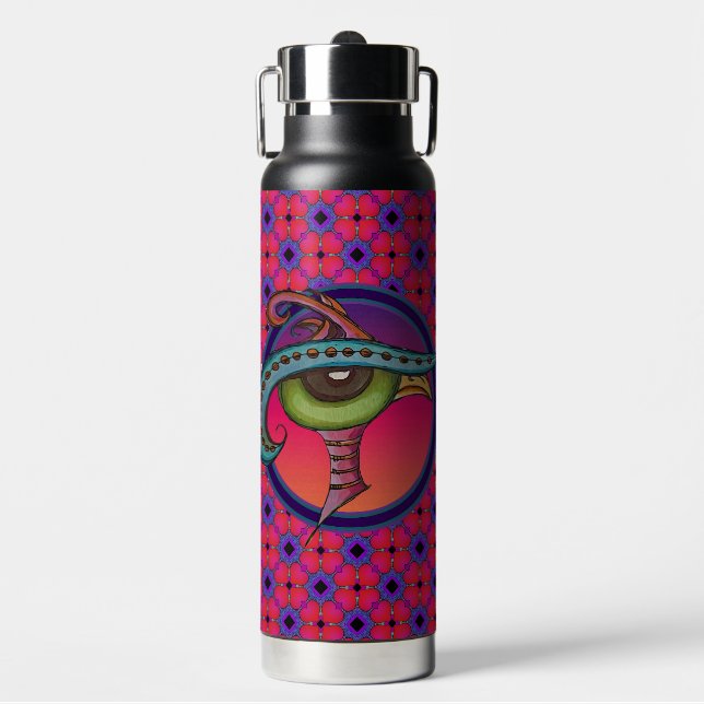 Hearts Pattern Beach Towel Water Bottle (Front)