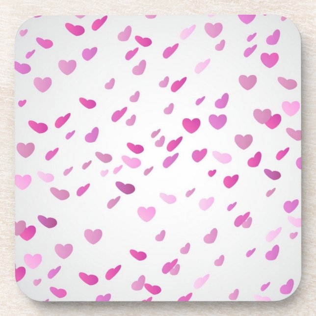Hearts pattern beverage coaster (Front)