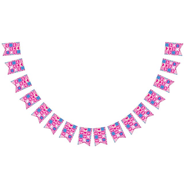 Hearts pattern bunting flags (All)