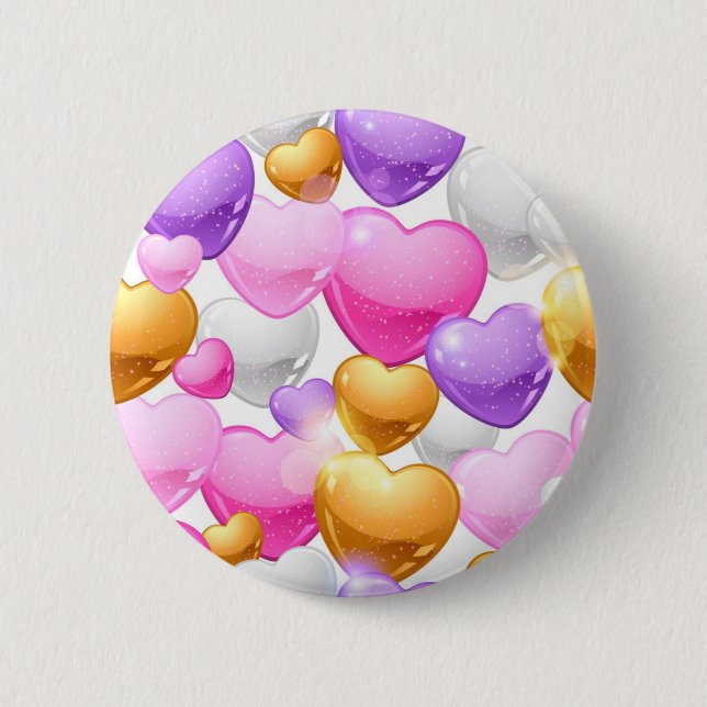 Hearts pattern button (Front)