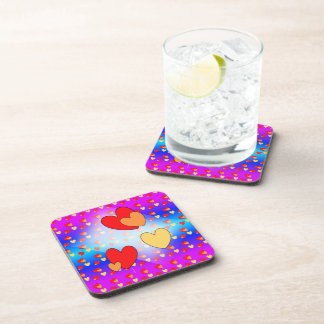 Hearts Pattern Cartoon Celebration Coasters